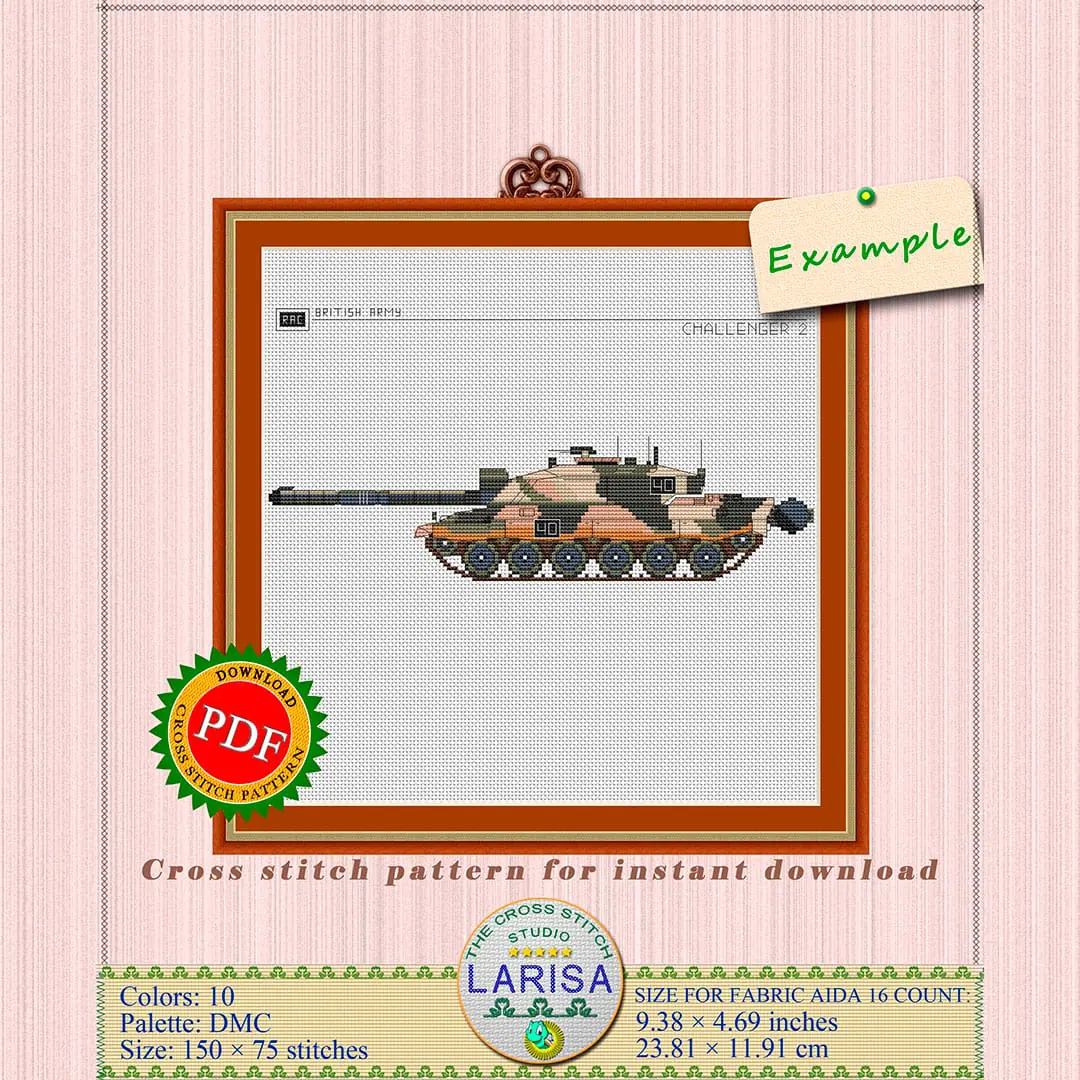 Challenger 2 Cross Stitch Pattern | Main Battle Tank Challenger 2 11 Challenger 2 Cross Stitch Pattern