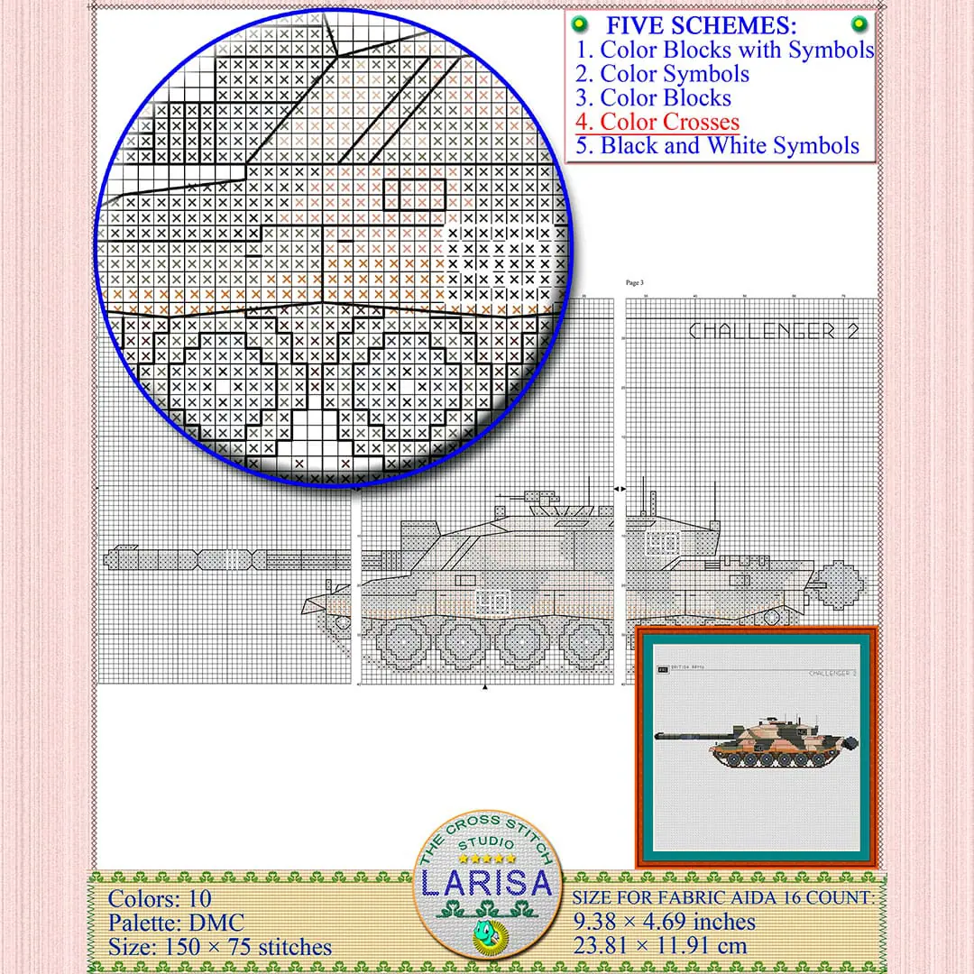 Challenger 2 Cross Stitch Pattern | Main Battle Tank Challenger 2 9 Challenger 2 Cross Stitch Pattern