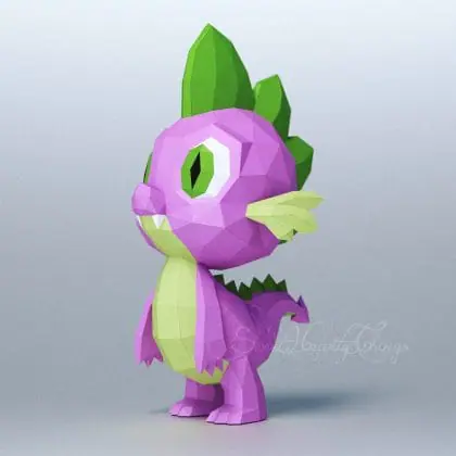 3d Papercraft-Baby Spike-PDF DXF Templates