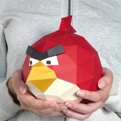 3d Papercraft–Angry Bird Red–PDF DXF Templates