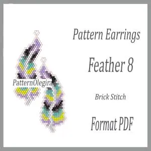 Feather 8 bead pattern Feather bead earrings pattern Olegirabeadpatterns
