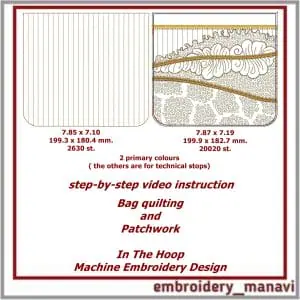 In The Hoop Embroidery Design Bag quilting and Patchwork ITH from Embroidery Manavi 05