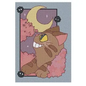 Anime cross stitch pattern Catbus PDF