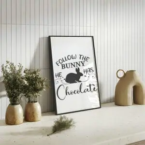 Follow the bunny he has chocolate