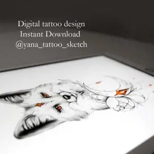 Fox Tattoo Design Drawing Fox And Moon Tattoo Ideas Sketch