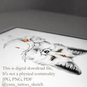 Fox Tattoo Design Drawing Fox And Moon Tattoo Ideas Sketch