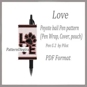 Love bead pattern Love pen wraps Love cover pen Paws bead pattern Olegirabeadpatterns