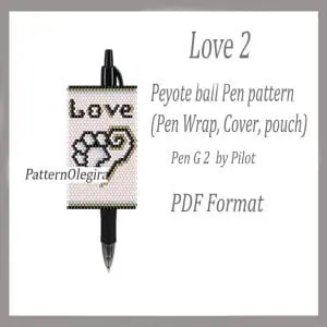 Love 2 bead pattern Love pen wraps Love cover pen Paws bead pattern Olegirabeadpatterns