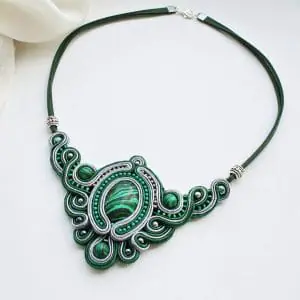 Malachite Necklace, Green Statement Necklace
