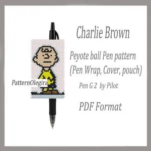 Charlie Brown bead pattern Charlie Brown pen wraps Charlie Brown cover pen Olegirabeadpatterns