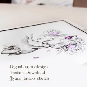 Fox And Fox Cub Tattoo Designs Mother Fox And Baby Tattoo Sketch