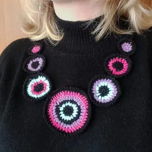 Elegant jewelry, crochet accessories, earring and necklace set