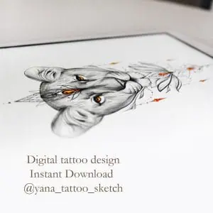 Lioness Tattoo Designs Lioness Tattoo Sketch With Flowers Idea
