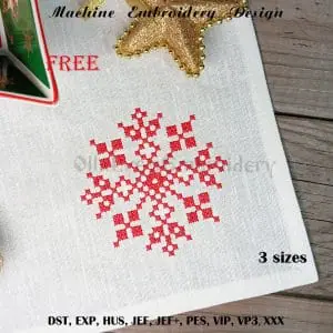 French Cross Stitch Snowflake free embroidery design