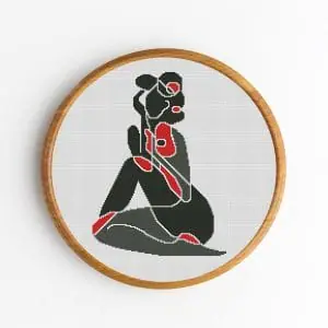 Abstract-Woman-Silhouette-1-Cross Stitch-Pattern-PDF-DIY-Decor-1