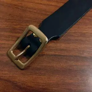black leather bdsm O-ring сollar with brass