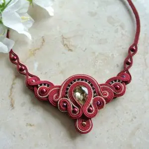 Red statement necklace
