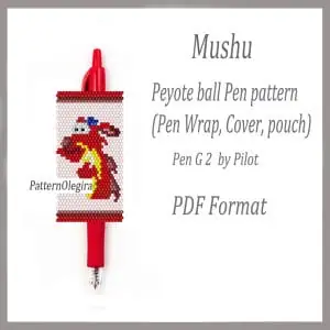 Mushu bead pattern Mushu pen wraps Mushu cover pen Olegirabeadpatterns