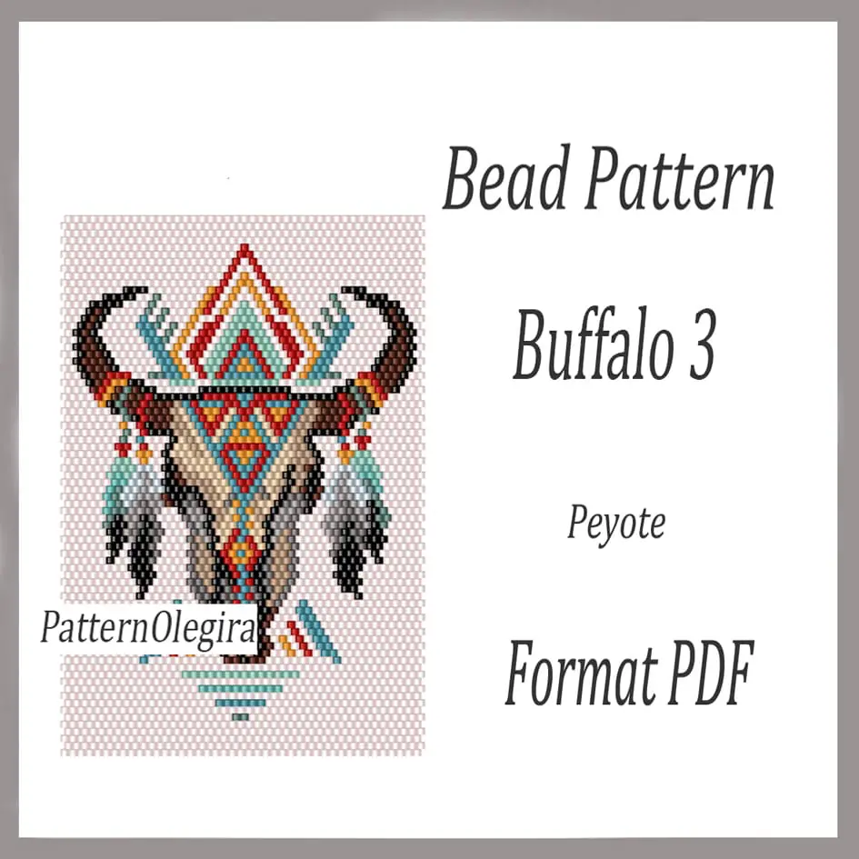 BUFFALO 3 Tapestry bead pattern PDF file Bead peyote pattern