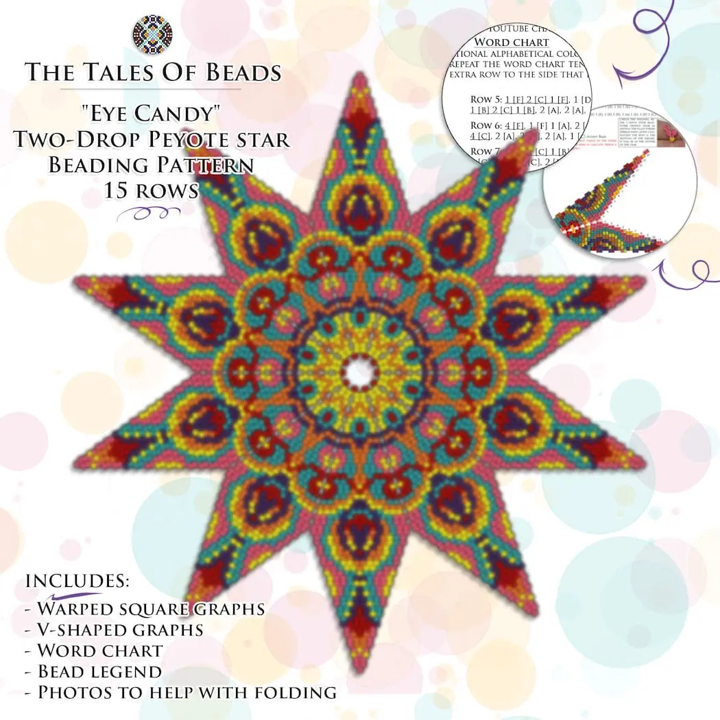 Two-Drop Peyote Star Pattern - Eye Candy - Beaded Stars Patterns 1 two drop peyote star patterns