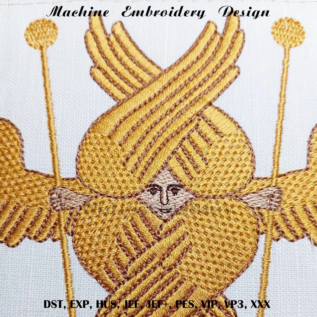 The Cherub embroidery design 4 Cherubim machine embroidery design