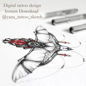 Bat Tattoo Design For Females Bat Tattoo Sketch Idea