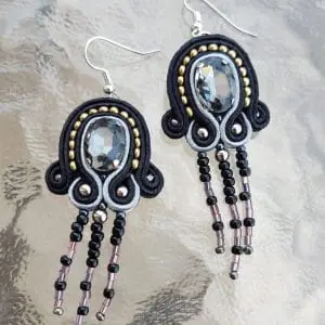 Long black earrings