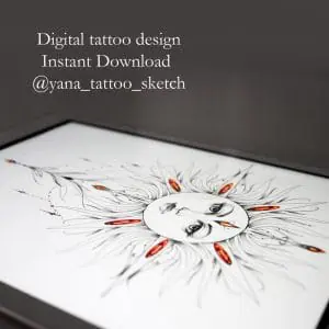 Sun Tattoo Designs Sketch Fine Line Sun Tattoo Idea For Females