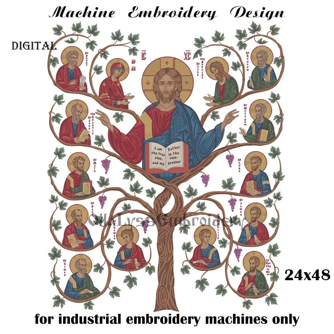 The True Vine embroidery design