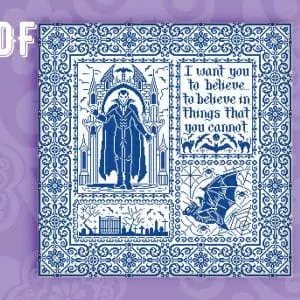Cross stitch pattern Sampler Dracula