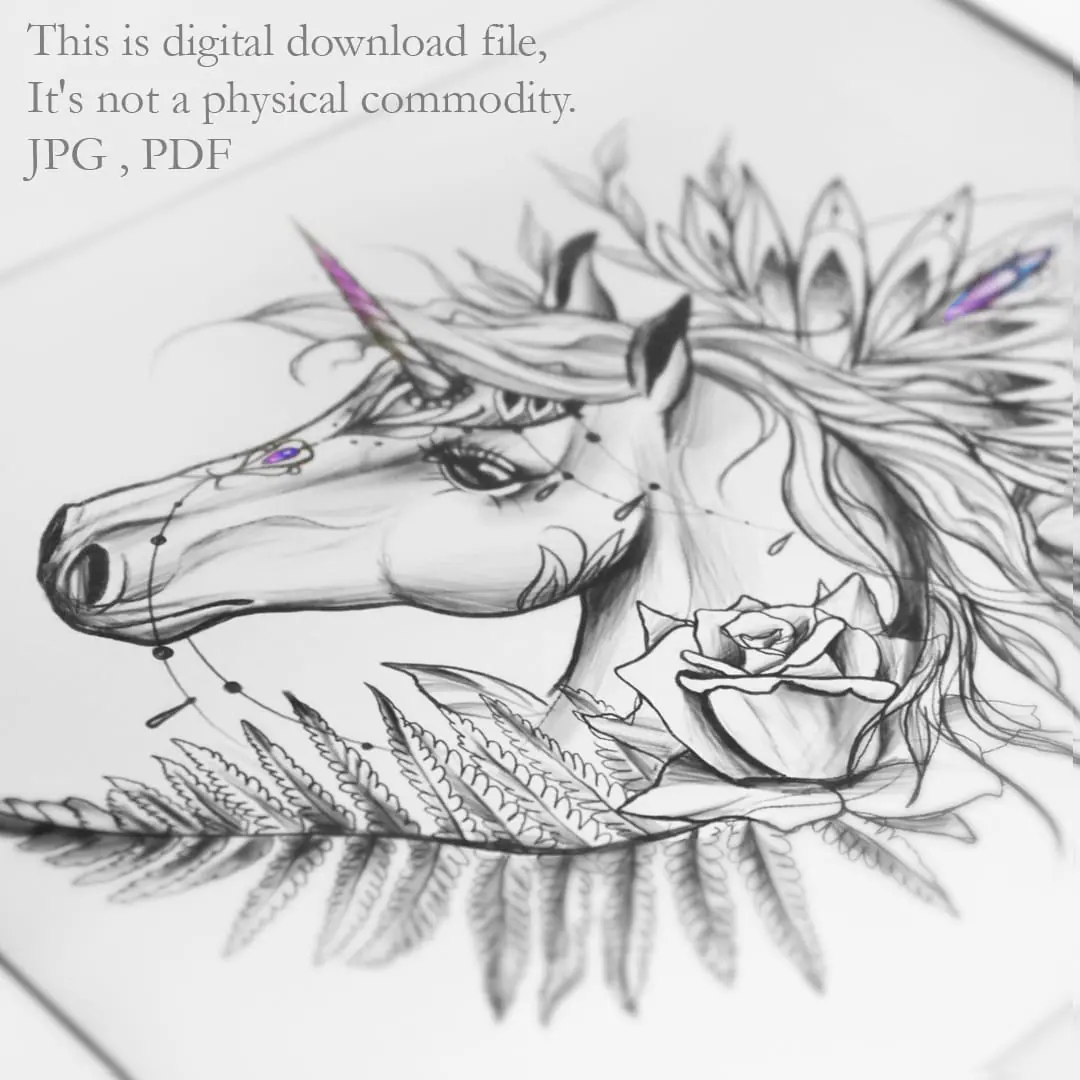 Unicorn Tattoo Design Unicorn Tattoo Sketch Ideas 2 Unicorn Tattoo Design Unicorn Tattoo Sketch Ideas - Image 2