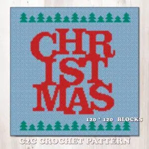 free christmas crochet blanket pattern