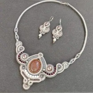 Rose quartz necklace set