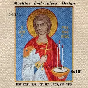 Saint Phanourios embroidery design