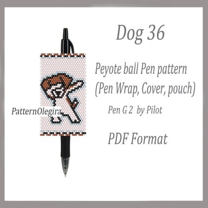 DOG 36 bead pattern PDF file Beading patterns Beading cover pen Beading pen wraps Olegirabeadpatterns