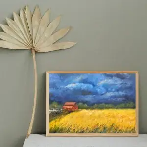 Wheat field landscape 16*23″ oil painting Yalozik