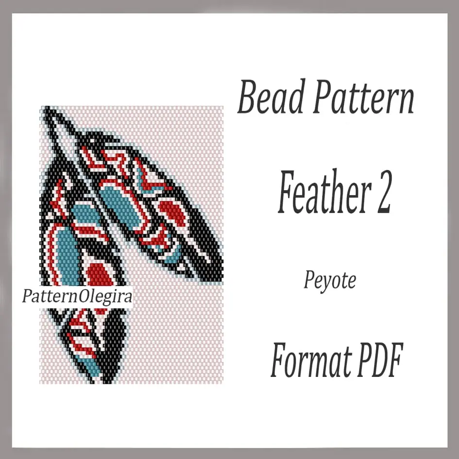 Feather 2 Tapestry bead pattern PDF Bead picture pattern peyote 1 Feather 2 bead pattern Feathers bead tapestry pattern Bead Feathers patterns Olegirabeadpatterns
