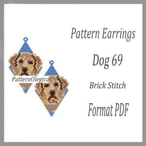 Dog 69 bead earrings pattern Dog earrings Dog pattern Bead dog Olegirabeadpatterns