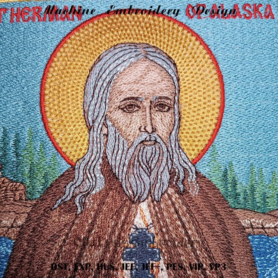 Saint Herman Of Alaska 5x7 embroidery design 3 St. Herman Of Alaska embroidery design