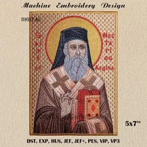 Saint Nectarios embroidery design