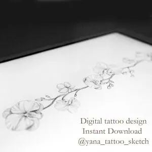 Orchids Tattoo Design Fine Line Flower Bracelet Tattoo Ideas