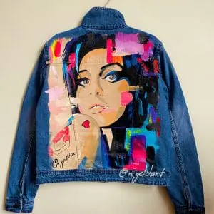 Painted Denim Jacket Custom denim jacket Amy Winehose