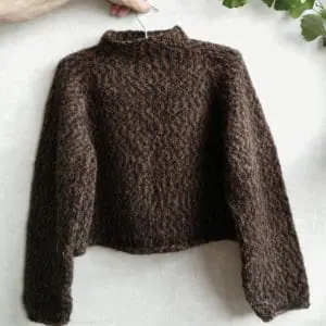 Bear With Me. Chunky Knit Crop Mohair Blend Seamless Pullover