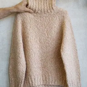 Peach Crumble. Textured Seamless Turtleneck Pullover