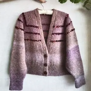 Rustic Chic I. Extra Warm Chunky Knit Pure Wool Sparkle Cardigan