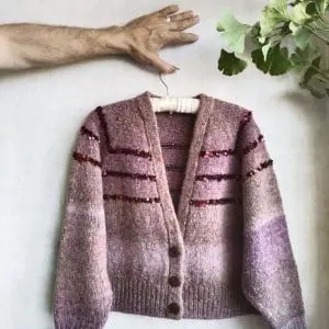 Rustic Chic I. Extra Warm Chunky Knit Pure Wool Sparkle Cardigan