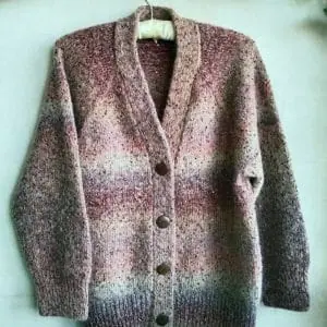 Copper Splash. Extra Warm Wool and Mohair Sparkle Cardigan