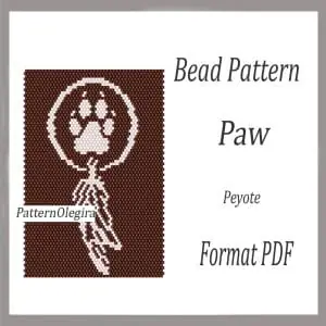 Paw bead pattern Paw bead tapestry pattern Bead Paw patterns Olegirabeadpatterns