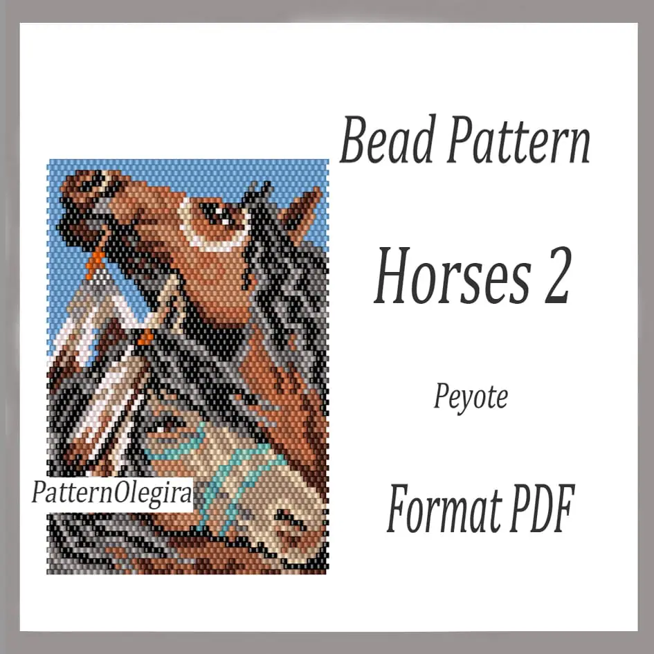 HORSES 2 Tapestry bead pattern PDF Bead picture pattern peyote