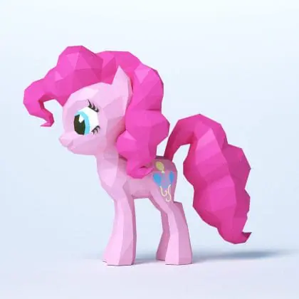 3d Papercraft–Little Pony–PDF DXF Templates